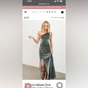 Velvet one shoulder dress